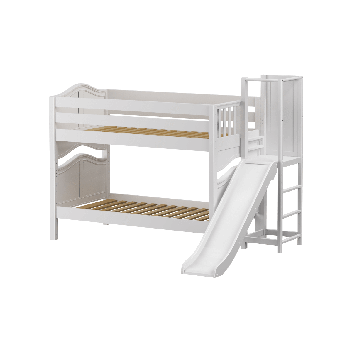 Maxtrix Twin Low Bunk Bed with Slide Platform