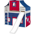 Maxtrix Twin Mid Loft Bed with Straight Ladder, Curtain, Top Tent + Slide