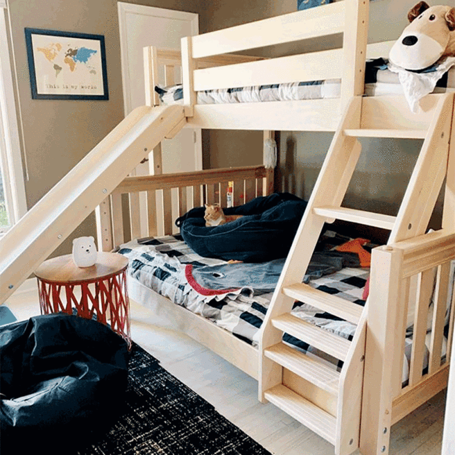 Maxtrix Twin over Full Medium Bunk Bed + Slide