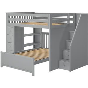 Jackpot Deluxe Cheltenham Full Over Full L-Shape Bunk with Staircase + Storage