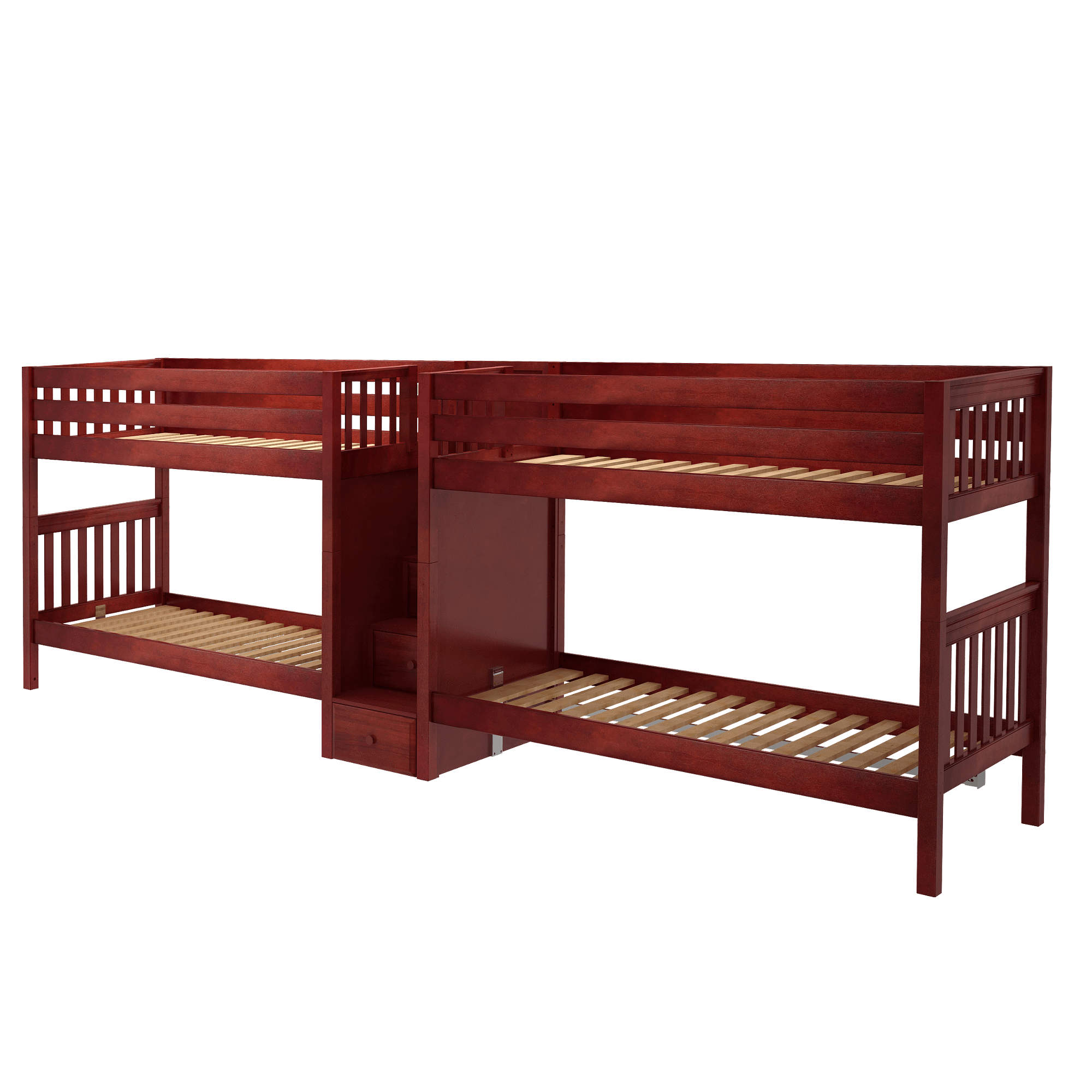 Maxtrix Twin XL Quadruple Bunk Bed with Stairs