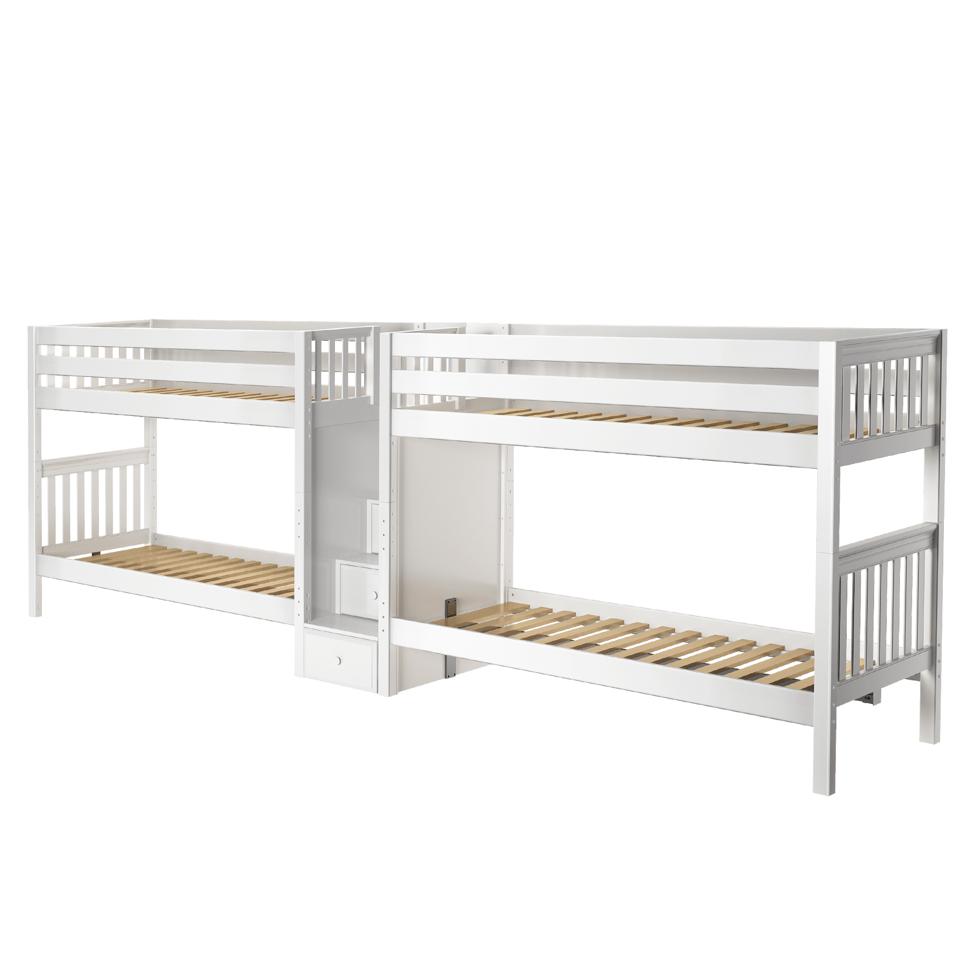 Maxtrix Twin XL Quadruple Bunk Bed with Stairs