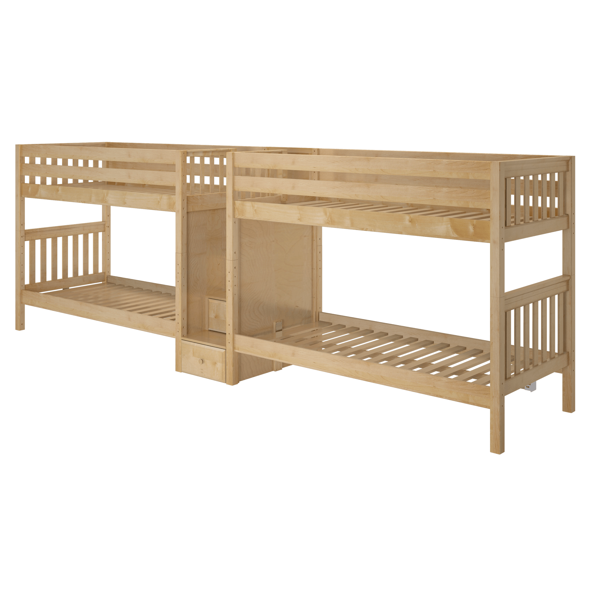 Maxtrix Twin XL Quadruple Bunk Bed with Stairs