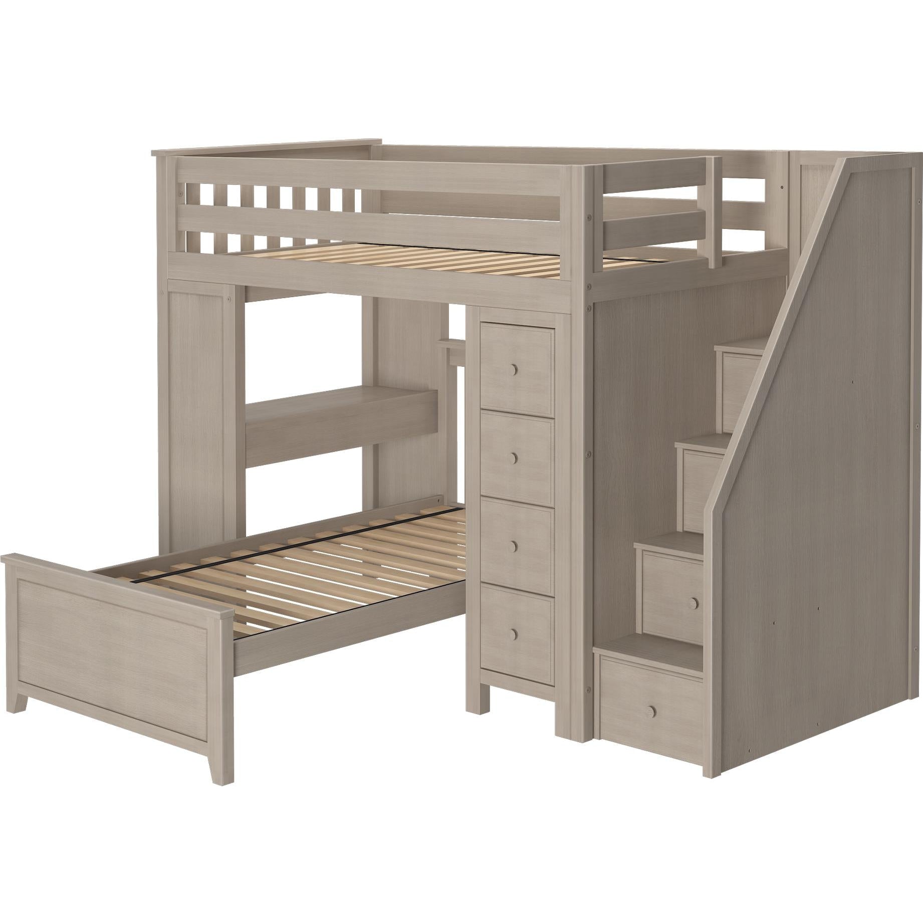 Jackpot Deluxe Chester Staircase Loft Bed Desk + Dresser + Twin Bed