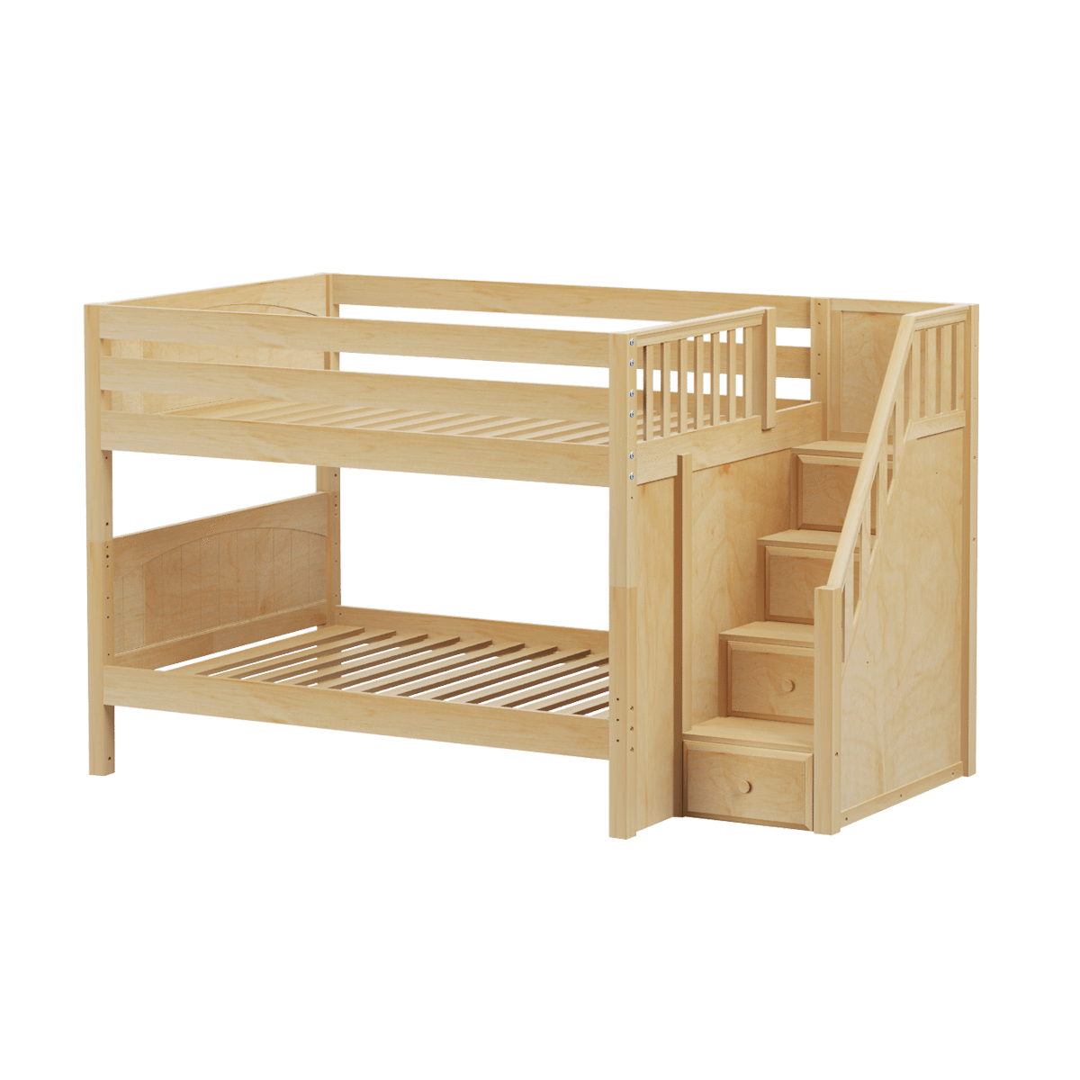 Maxtrix Full Low Bunk Bed with Stairs