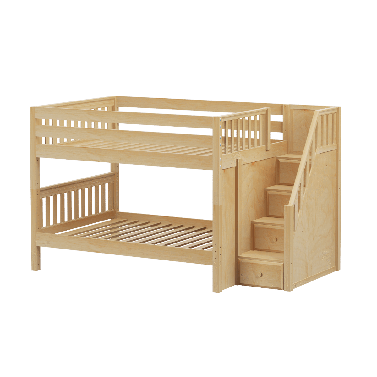 Maxtrix Full Low Bunk Bed with Stairs