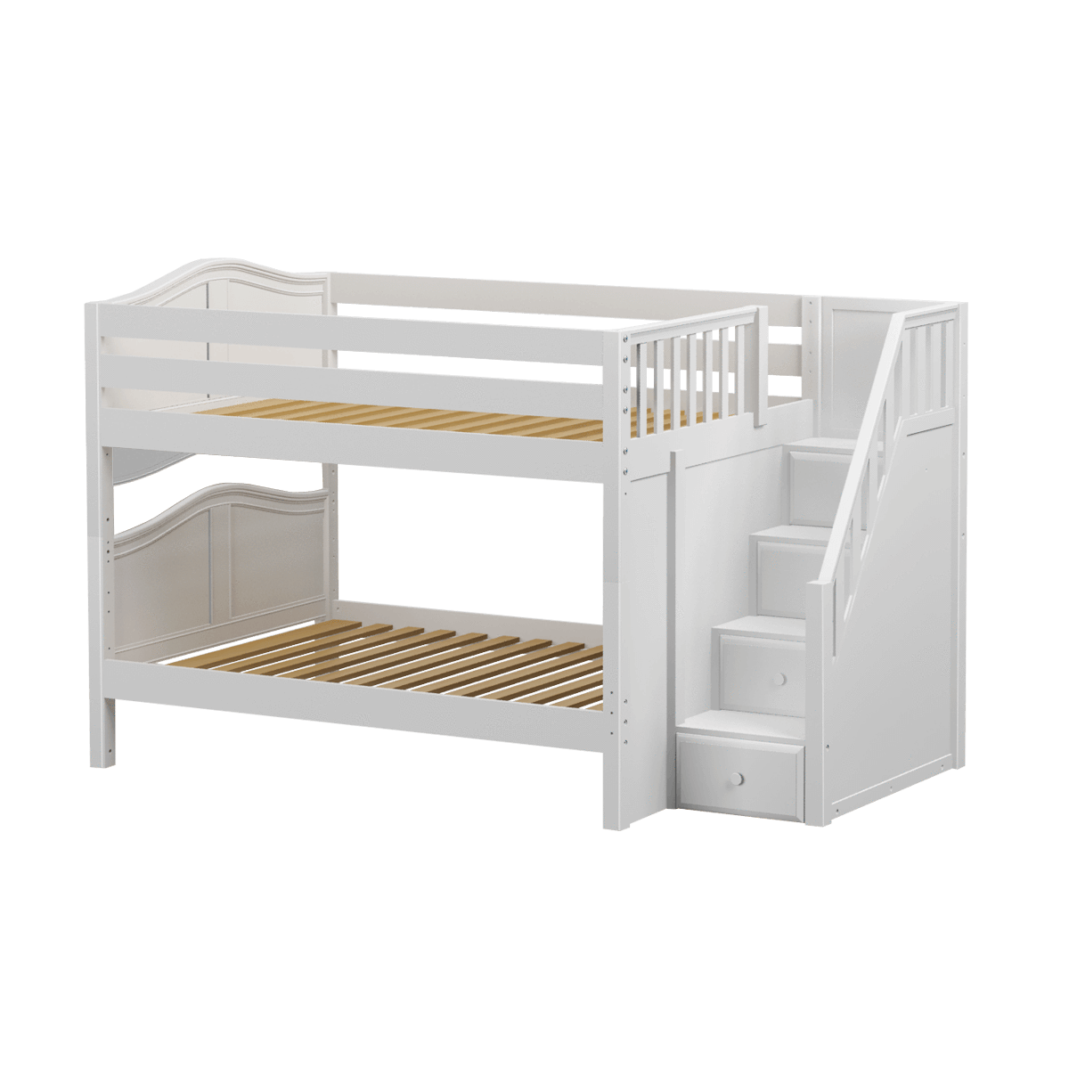 Maxtrix Full Low Bunk Bed with Stairs