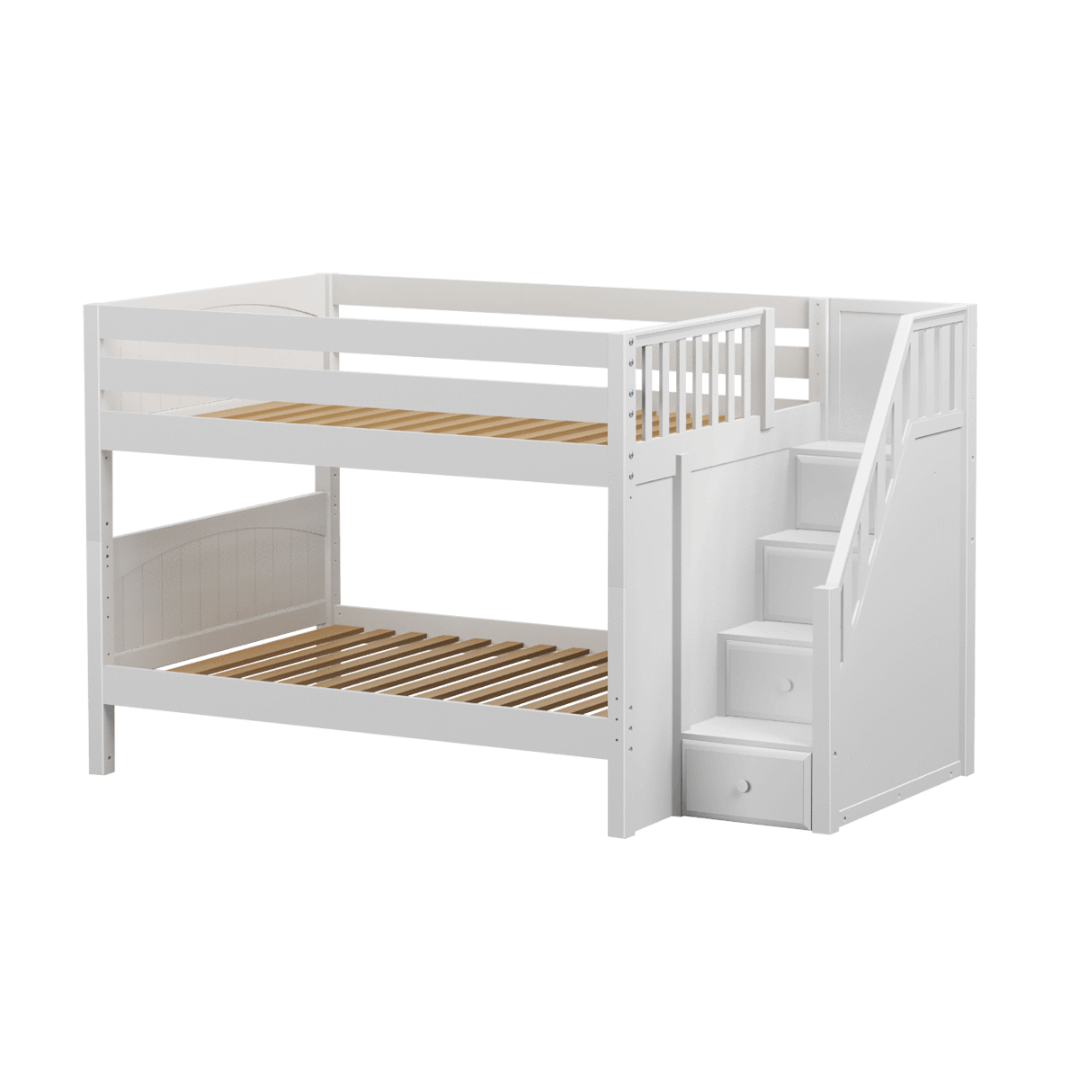 Maxtrix Full Low Bunk Bed with Stairs