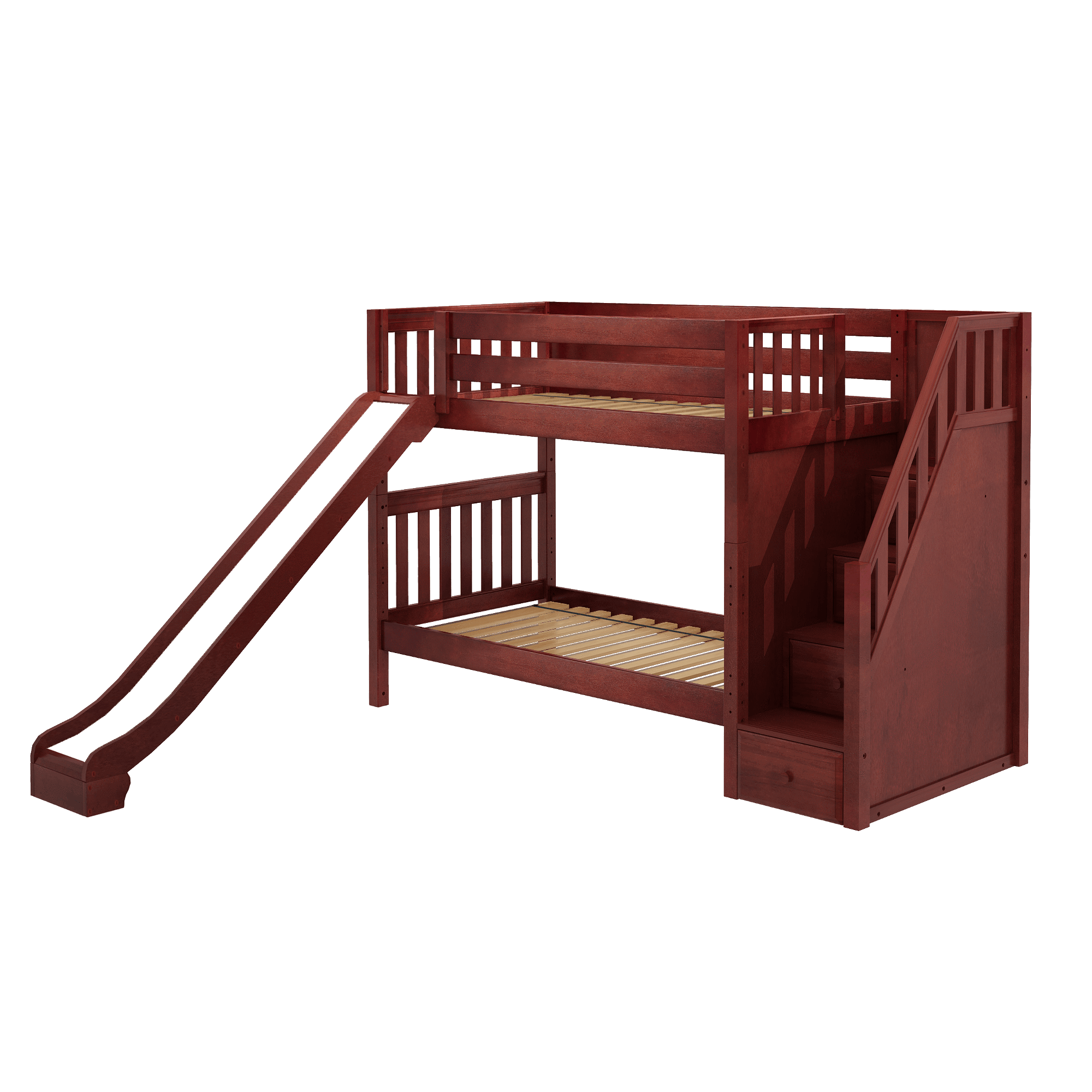 Maxtrix Twin Medium Bunk Bed with Stairs + Slide