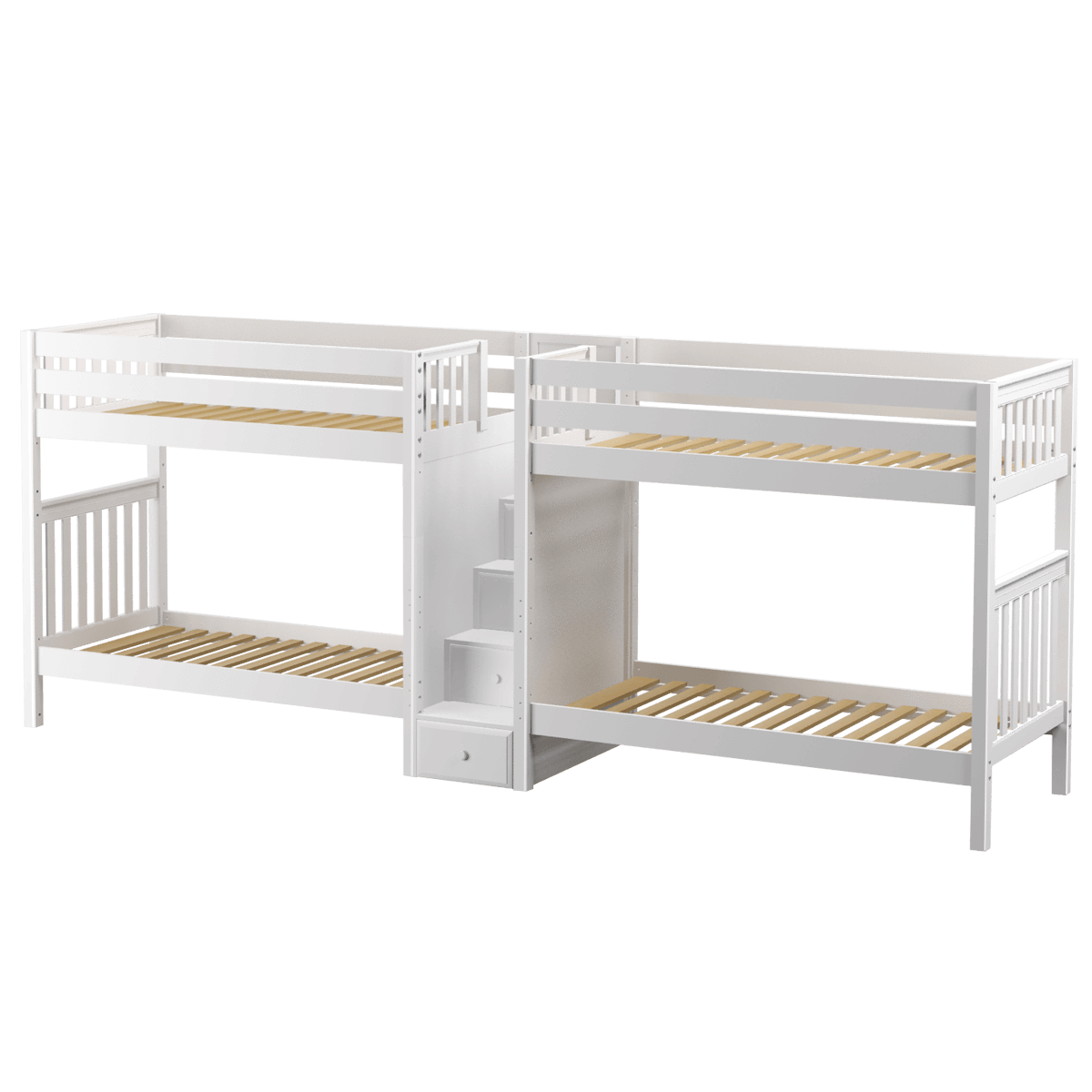 Maxtrix Twin XL Quadruple Bunk Bed with Stairs