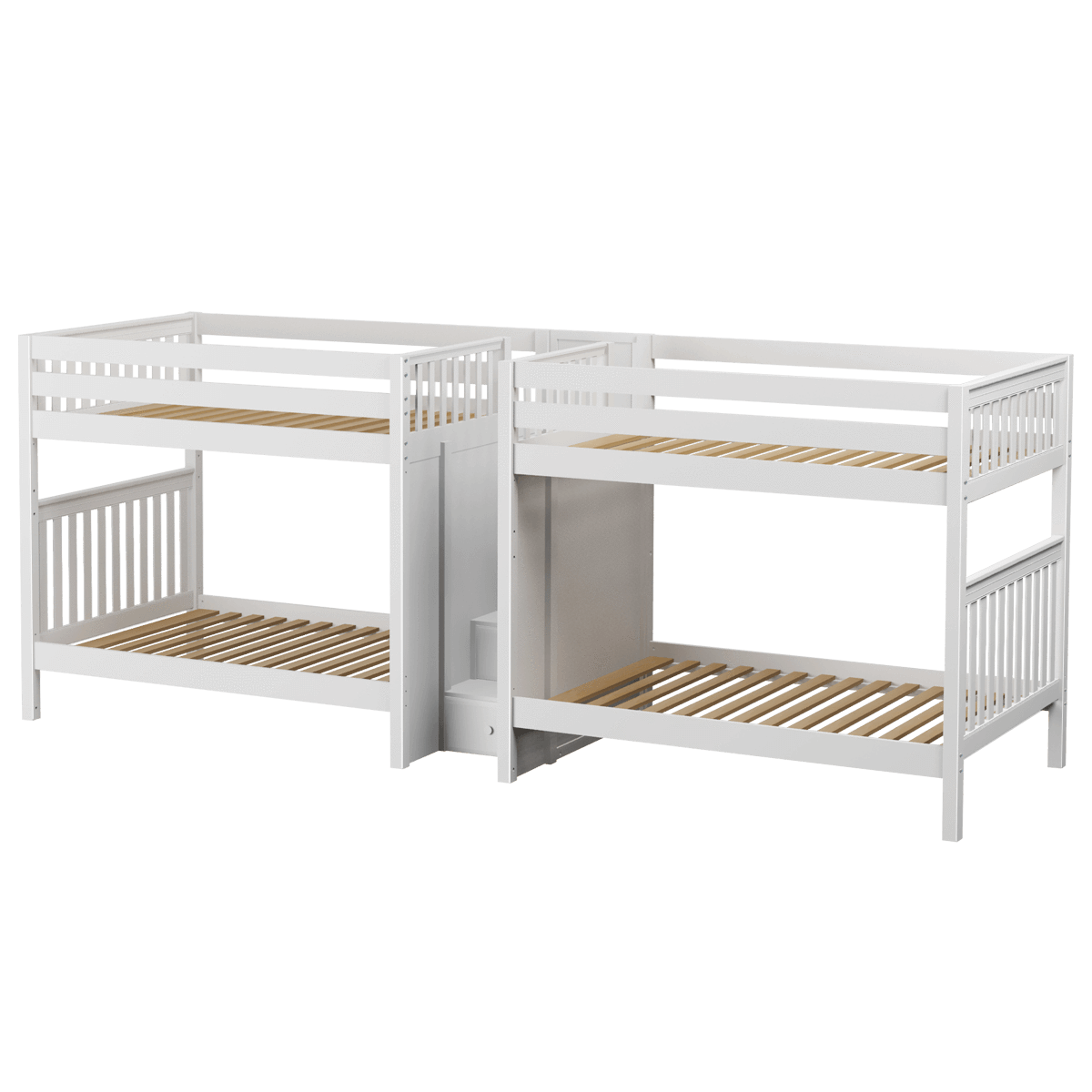 Maxtrix Full XL Quadruple Bunk Bed with Stairs