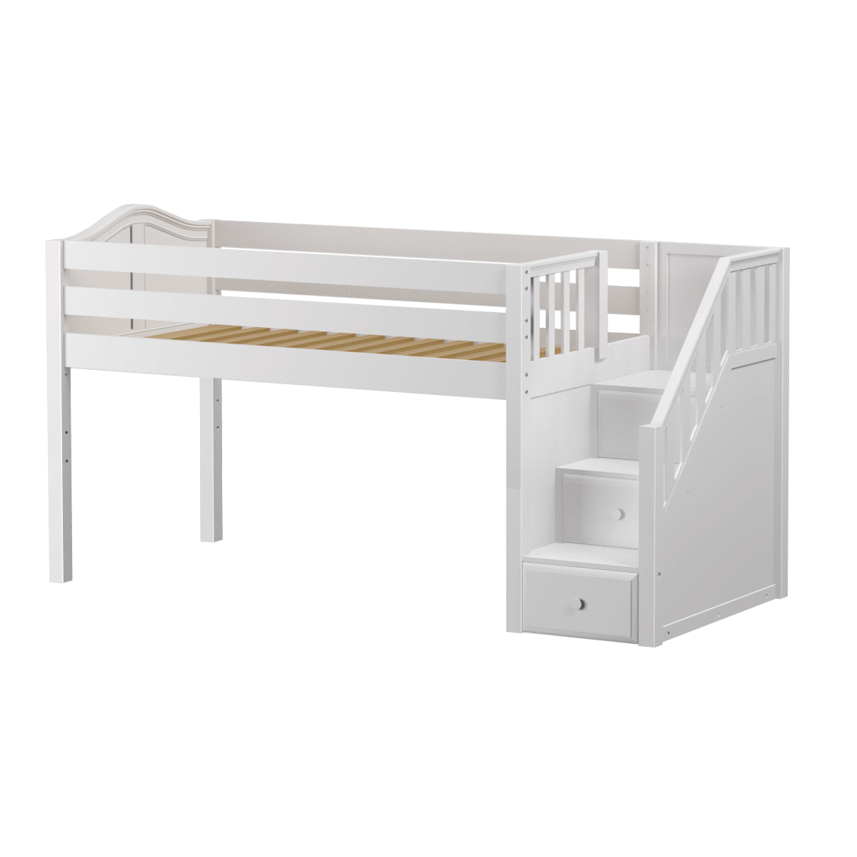 Maxtrix Twin Low Loft Bed with Stairs