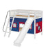 Maxtrix Twin Medium Bunk Bed with Angled Ladder, Curtain + Slide