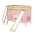 Maxtrix Twin Medium Bunk Bed with Angled Ladder, Curtain + Slide