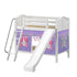 Maxtrix Twin Medium Bunk Bed with Angled Ladder, Curtain + Slide