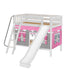 Maxtrix Twin Medium Bunk Bed with Angled Ladder, Curtain + Slide