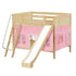 Maxtrix Full Medium Bunk Bed with Angled Ladder, Curtain + Slide