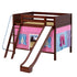 Maxtrix Full Medium Bunk Bed with Angled Ladder, Curtain + Slide