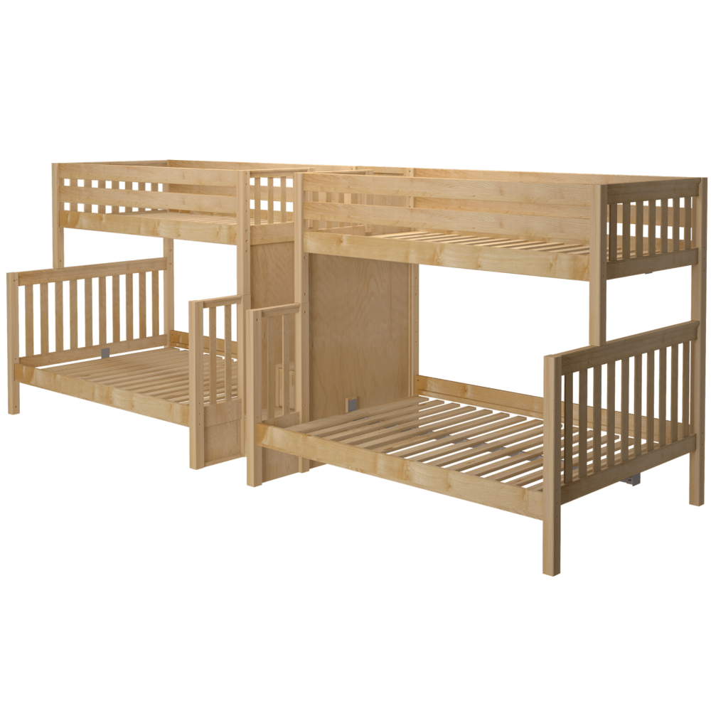 Maxtrix Twin XL over Full XL Quadruple Bunk Bed with Stairs