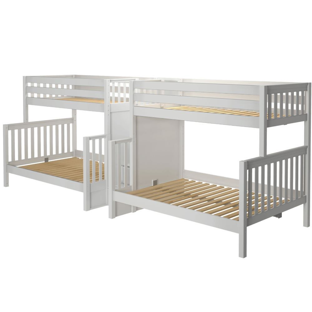 Maxtrix Twin XL over Full XL Quadruple Bunk Bed with Stairs