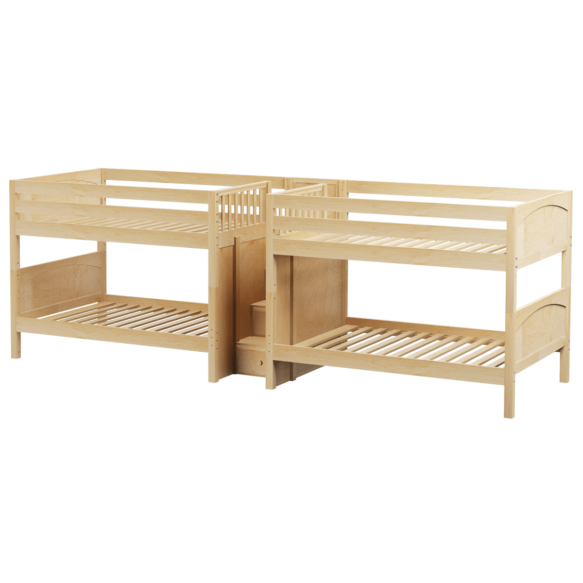 Maxtrix Full Low Quadruple Bunk Bed with Stairs