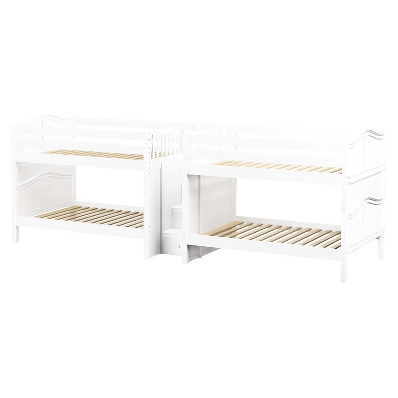 Maxtrix Full Low Quadruple Bunk Bed with Stairs