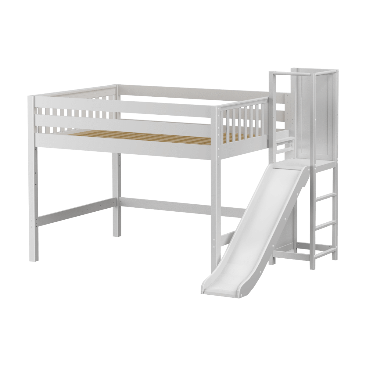 Maxtrix Full Mid Loft Bed with Slide Platform
