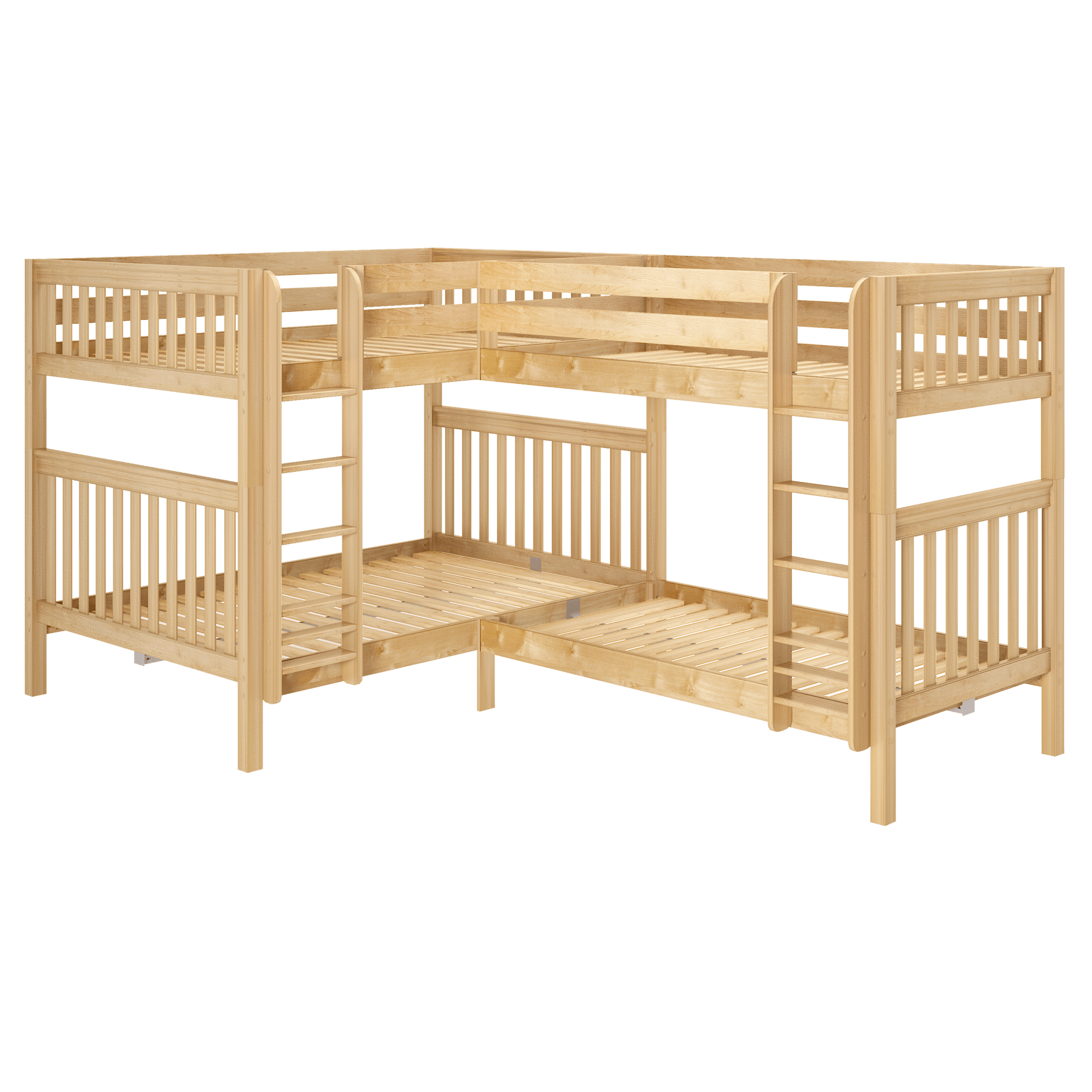 Maxtrix High Corner Bunk Bed - Queen over Queen + Twin XL over Twin XL