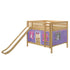 Maxtrix Full Low Bunk Bed with Straight Ladder, Curtain + Slide