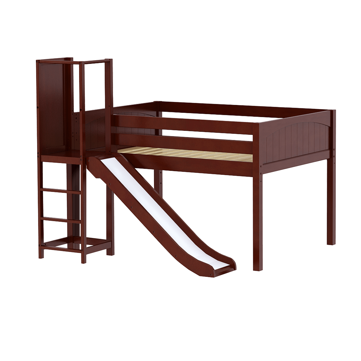 Maxtrix Full Low Loft Bed with Slide Platform