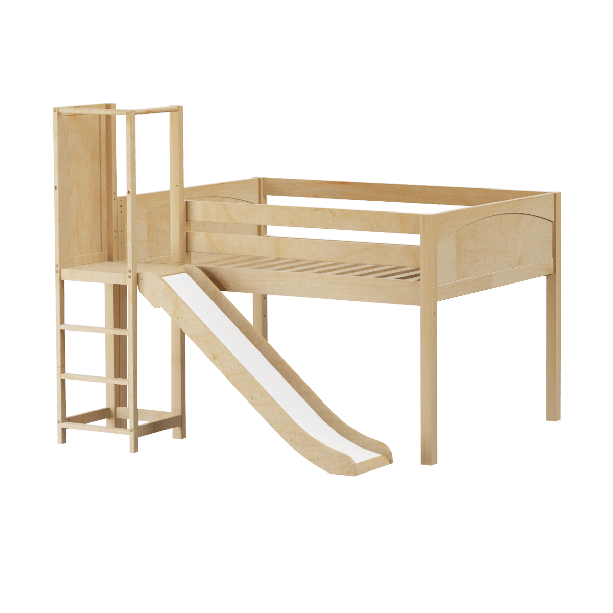 Maxtrix Full Low Loft Bed with Slide Platform