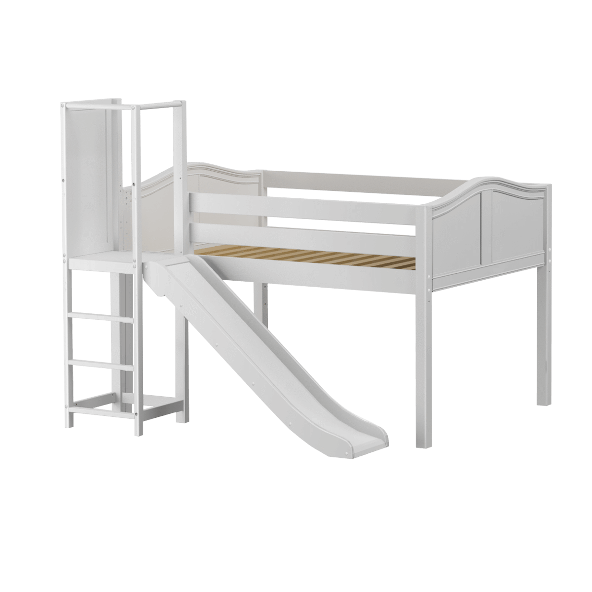 Maxtrix Full Low Loft Bed with Slide Platform