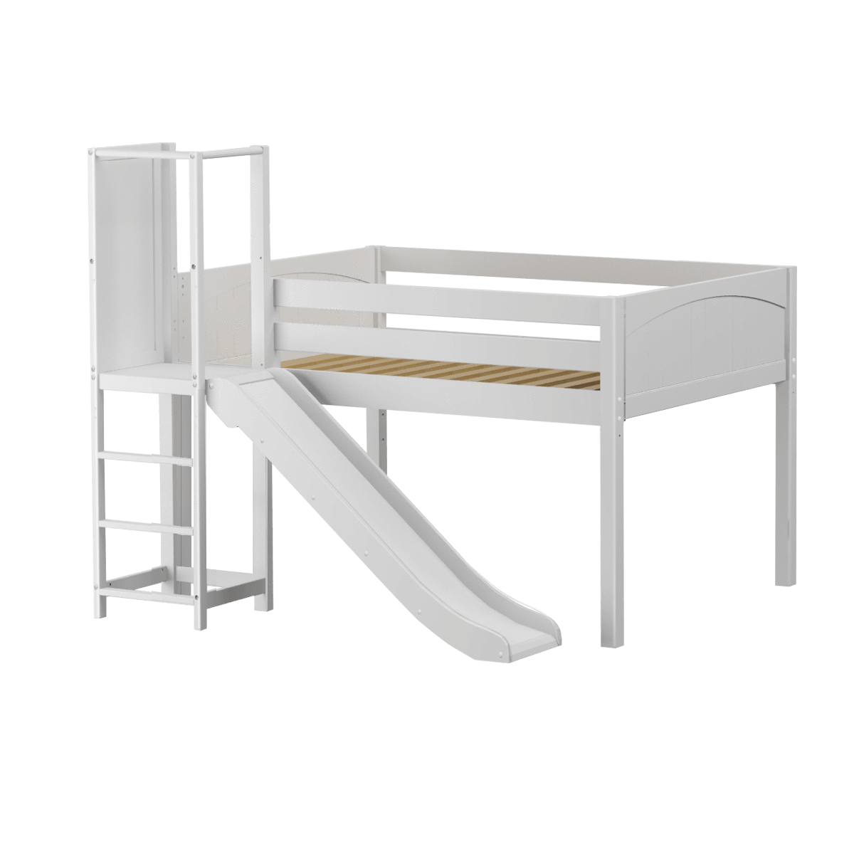 Maxtrix Full Low Loft Bed with Slide Platform