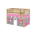 Maxtrix Twin Mid Loft Bed with Straight Ladder + Curtain