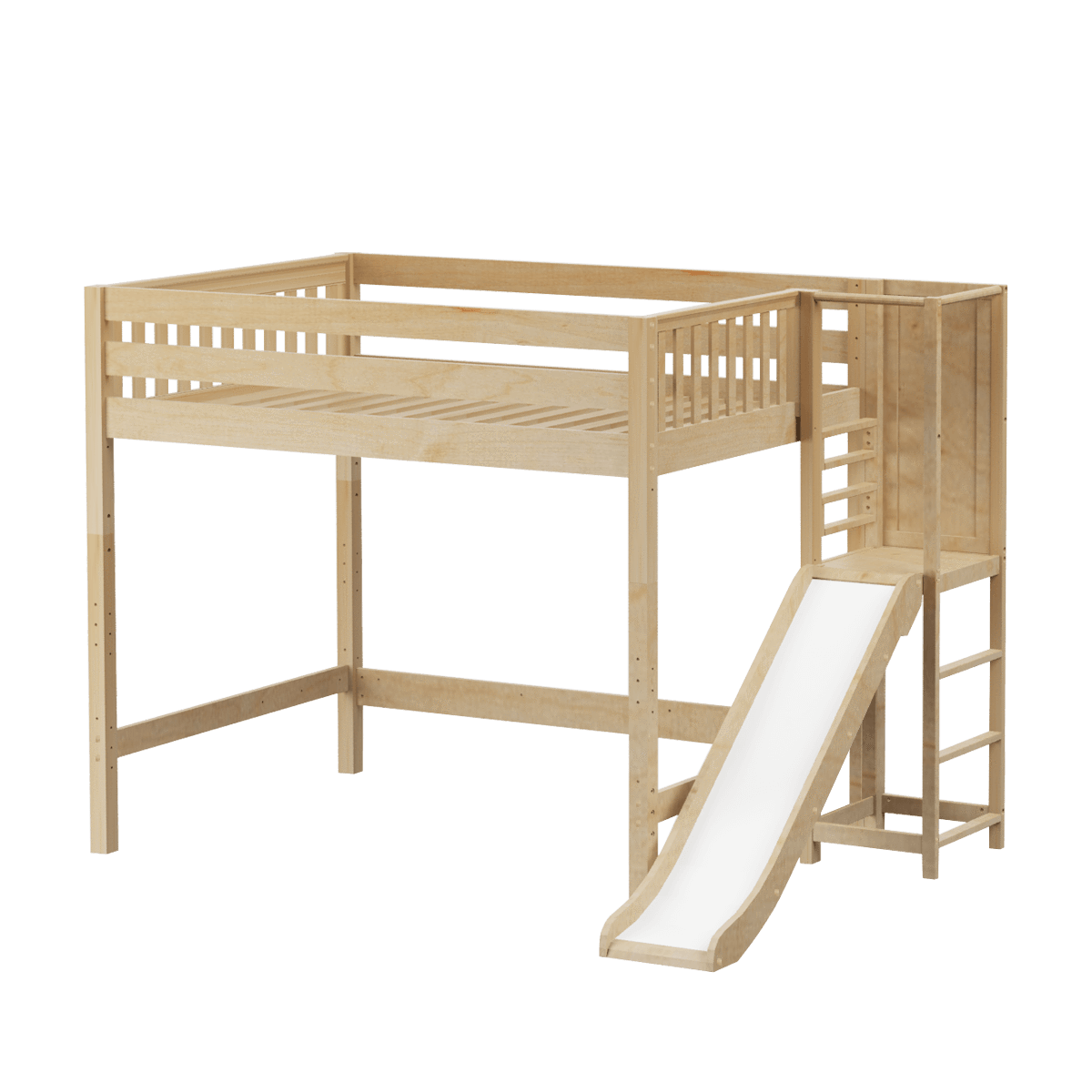Maxtrix Queen High Loft Bed with Slide Platform