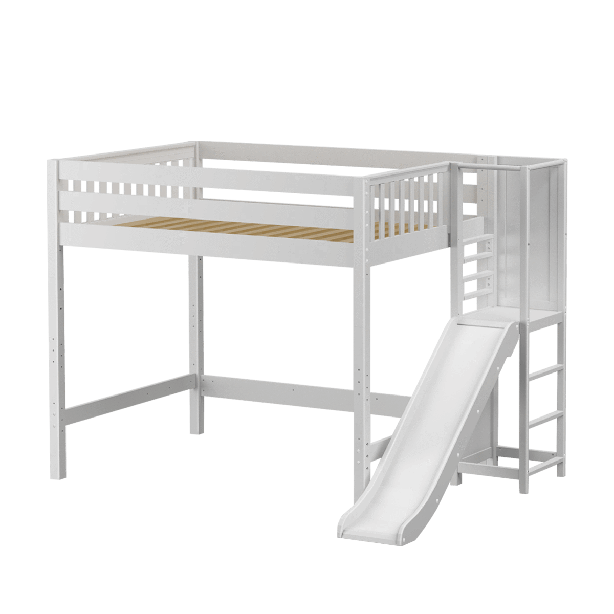 Maxtrix Queen High Loft Bed with Slide Platform