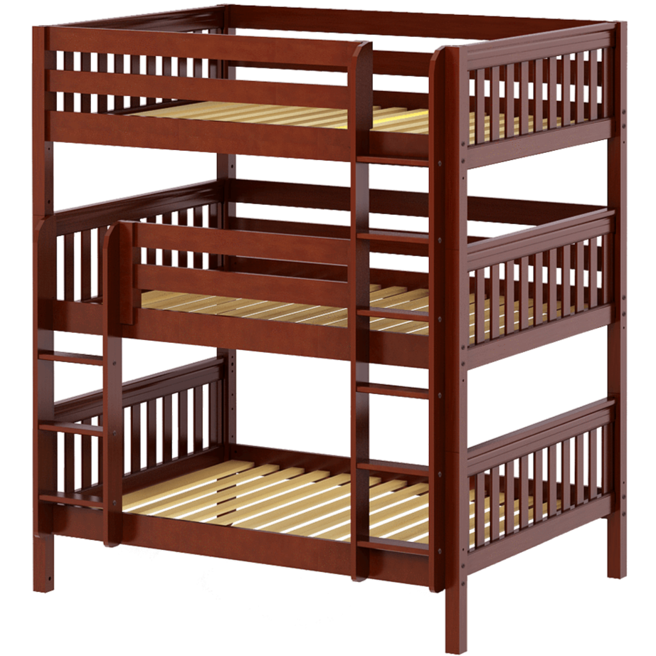 Maxtrix Full Triple Bunk Bed with Straight Ladder