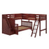 Maxtrix Medium Twin over Full Corner Loft Bunk Bed with Ladder + Stairs (Left)