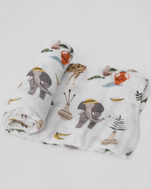 Little Unicorn Cotton Muslin Swaddle Single - Safari Social