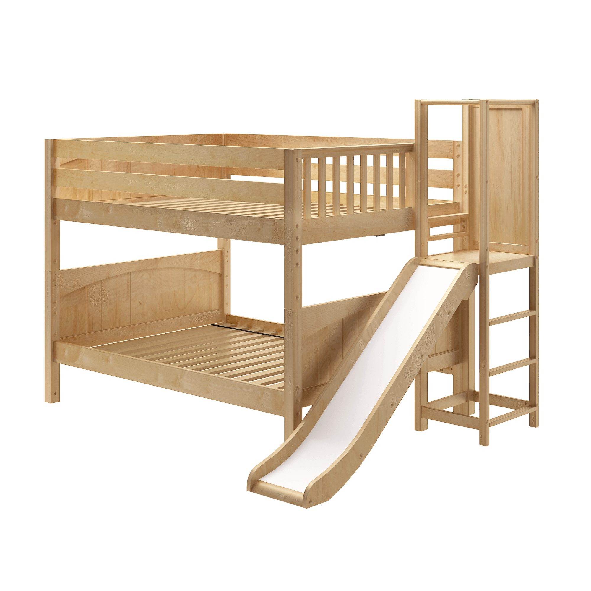 Maxtrix Full Low Bunk Bed with Slide Platform
