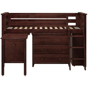 Jackpot Deluxe Windsor Twin-Size Storage Loft Bed with Two Dressers + Desk