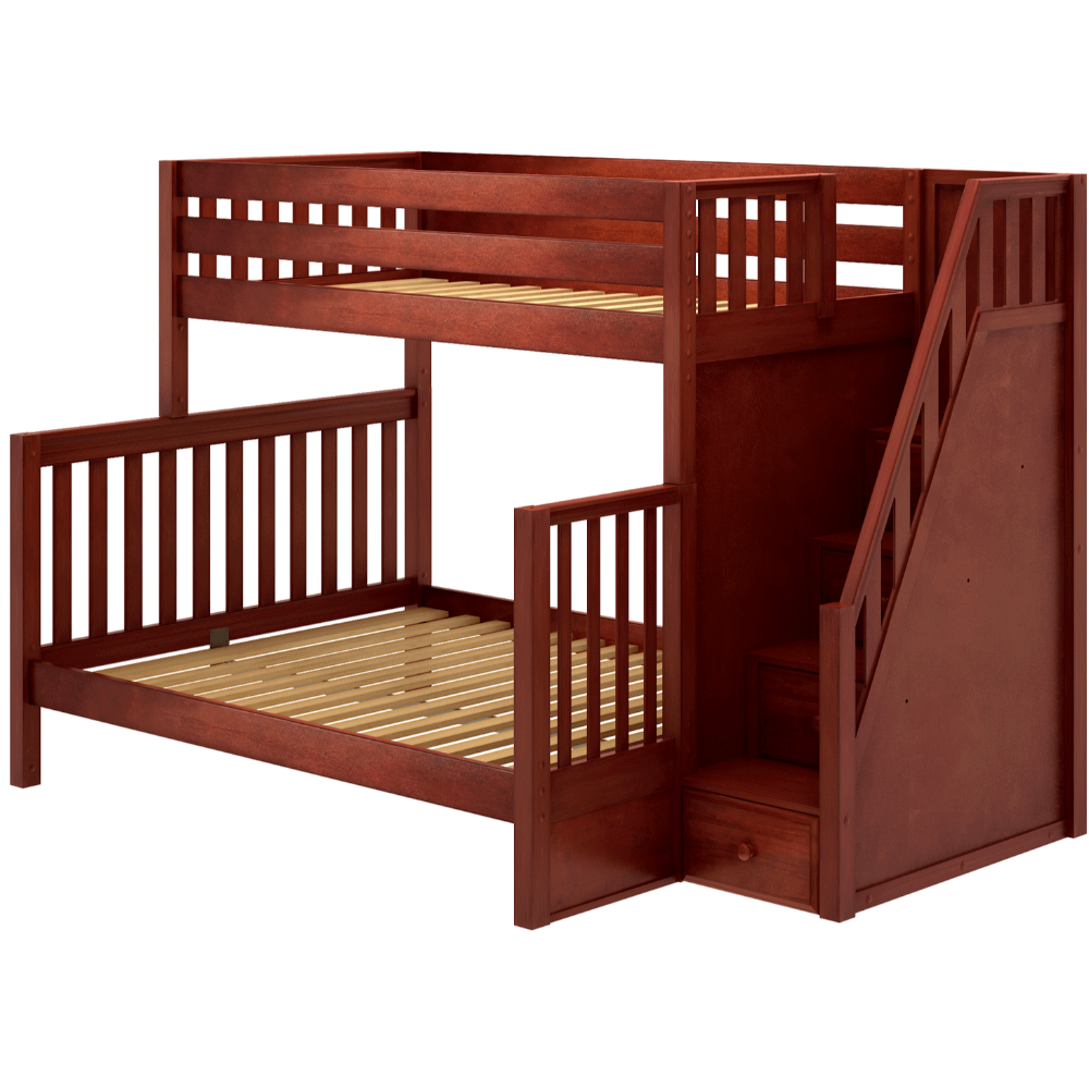Maxtrix High Full XL over Queen Bunk Bed with Stairs