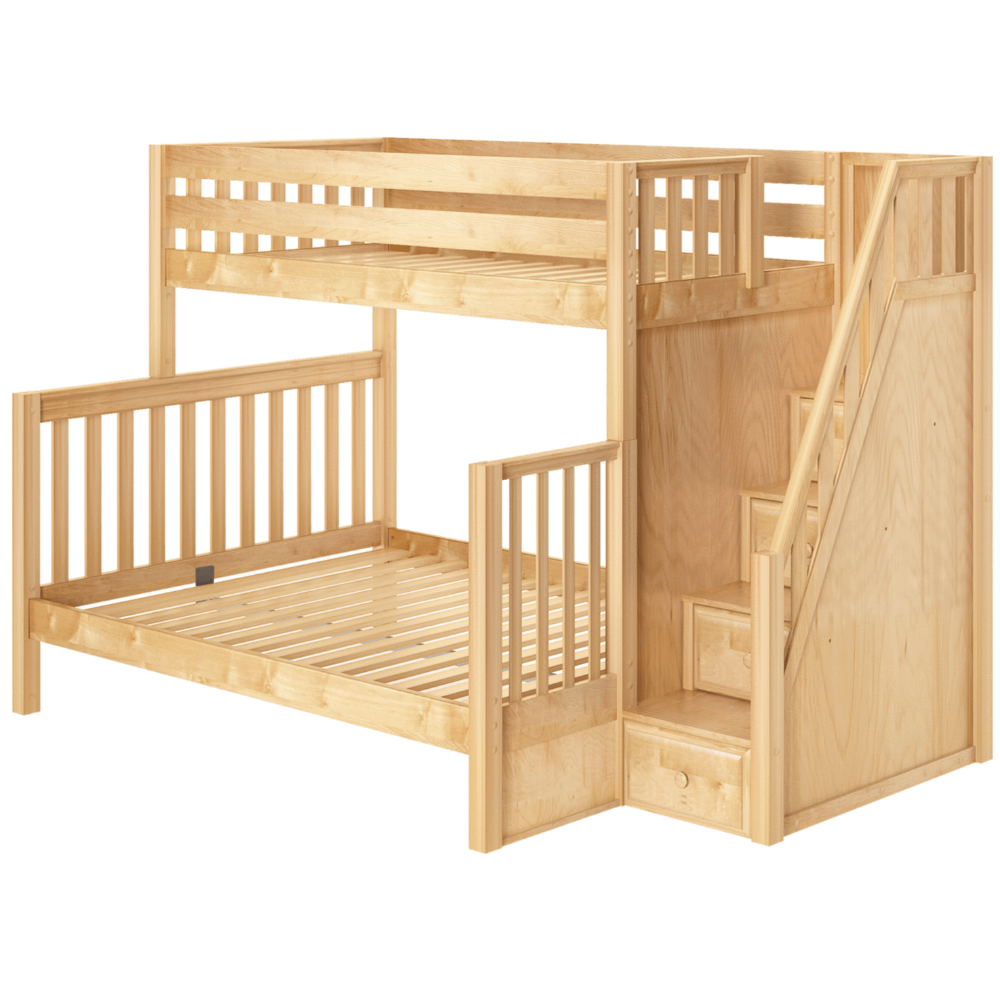 Maxtrix High Full XL over Queen Bunk Bed with Stairs