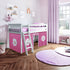 Jackpot Deluxe York Twin Play Loft with Pink/White Curtain