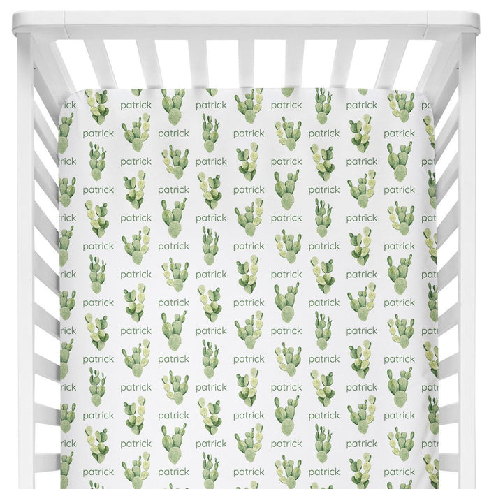 Sugar + Maple Crib Sheet - Cactus