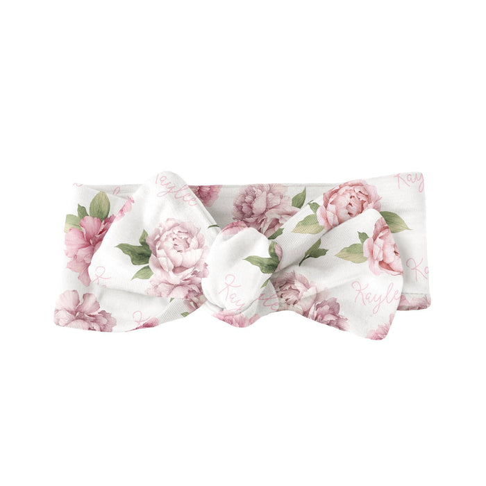 Sugar + Maple Bow  - Pink Peonies