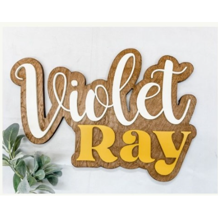 Sugar + Maple Customized Bubble Wood Sign