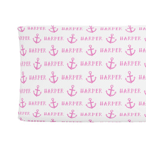 Sugar + Maple Changing Pad Cover - Anchor Pink
