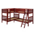 Maxtrix Twin XL Medium Corner Bunk with Straight Ladder and Angled Ladder