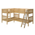 Maxtrix Twin XL Medium Corner Bunk with Straight Ladder and Angled Ladder